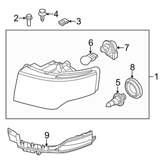 Ford OE - Front Lamps - Headlamp Components (Halogen)