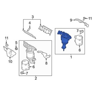 Ford OE - Right Catalytic Converter with Integrated Exhaust Manifold