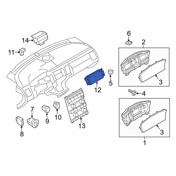 Ford OE EA8Z19980L HVAC Temperature Control Panel