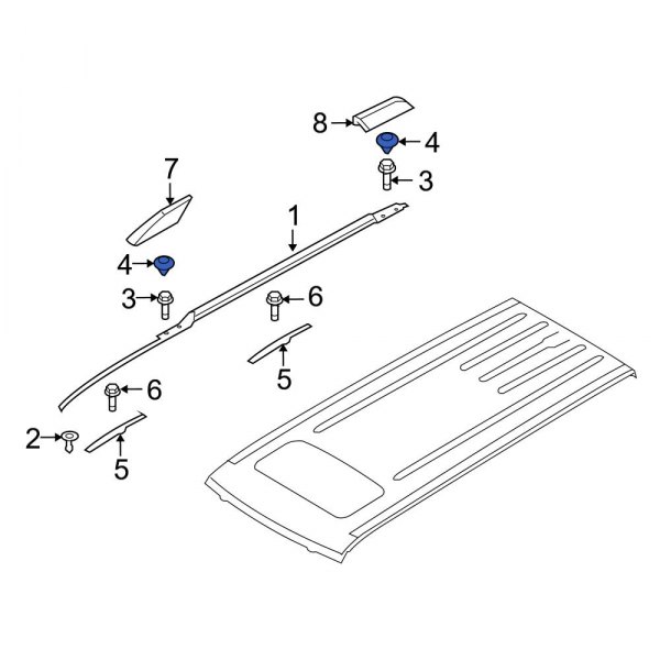 Roof Luggage Carrier Side Rail Clip