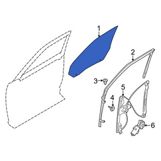Ford OE - Rear Right Door Glass
