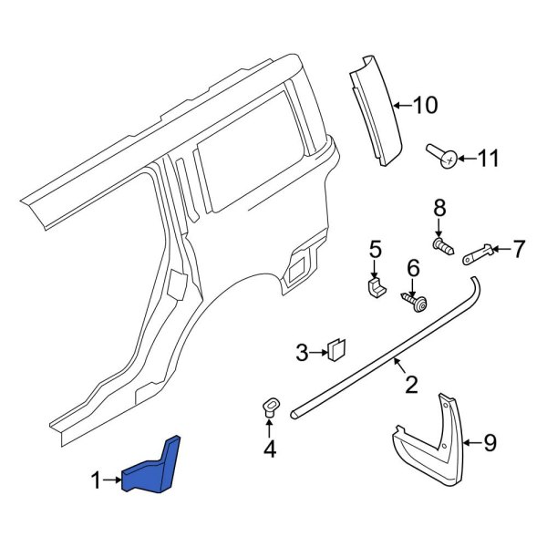 Ford OE 8A8Z74101A05APTM Rear Left Outer Quarter Panel Extension