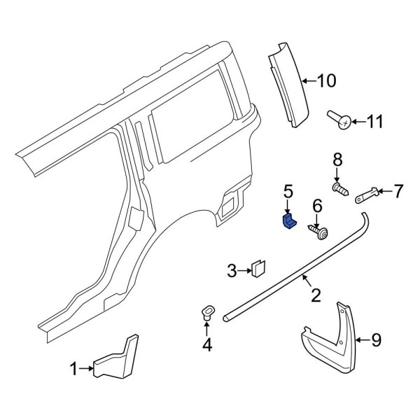 Ford OE 8A8Z7429144A Quarter Panel Molding Nut