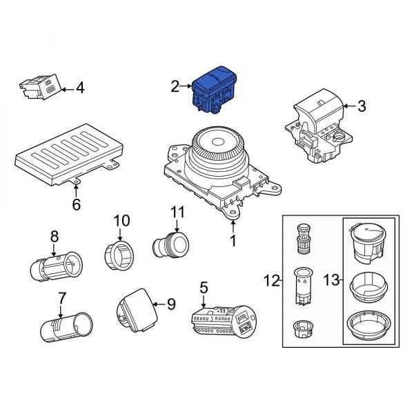 Ford OE LJ8Z13D730A Front Hazard Warning Switch