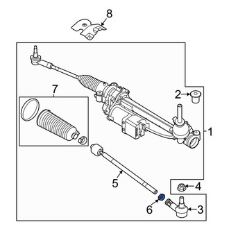 Ford OE - Inner Steering Tie Rod Nut