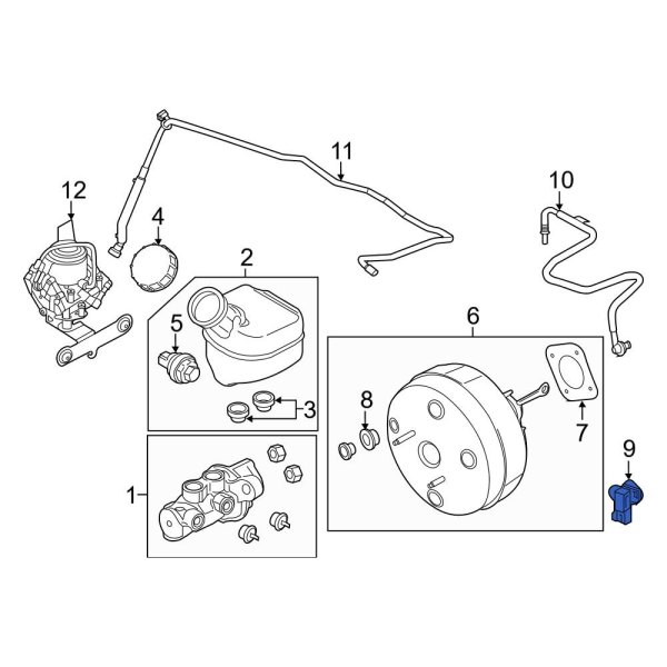 Power Brake Booster Vacuum Sensor