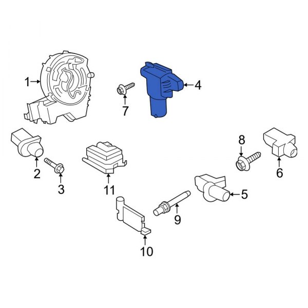 Ford OE JK2Z14B345A Center Front Air Bag Impact Sensor