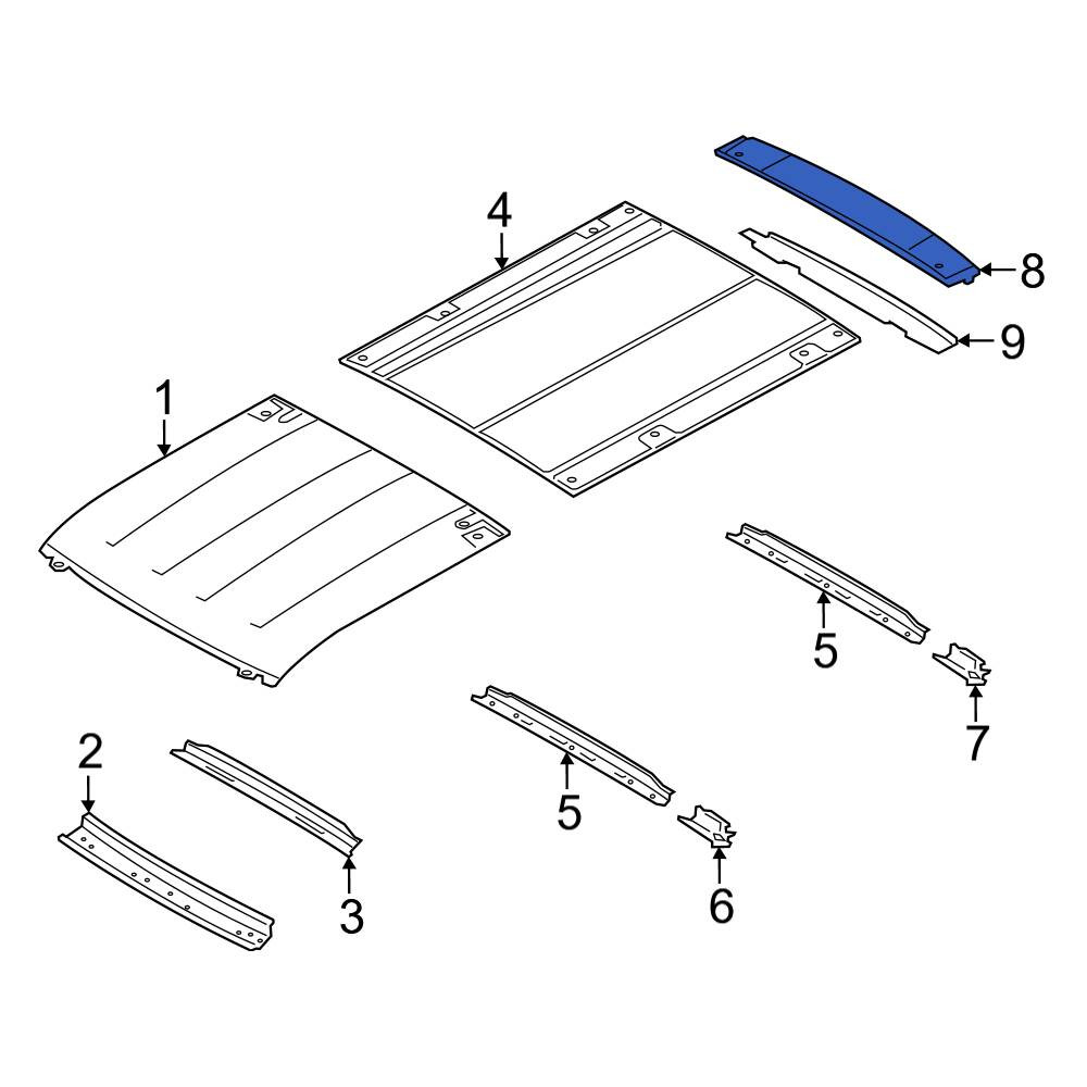 Ford OE EK4Z6150202F - Rear Roof Panel