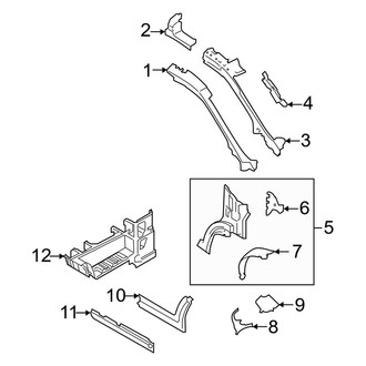 Ford OE - Pillars, Rocker & Floor - Hinge Pillar (Extended Cargo Van / Standard Cargo Van)