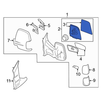 Ford OE - Front Right Upper Door Mirror Glass