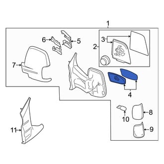 Ford OE - Front Right Lower Door Mirror Glass