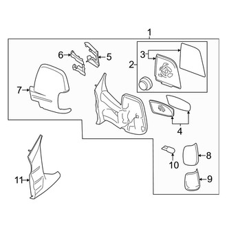 Ford OE - Front Door - Outside Mirrors (Long Arm Mirror)