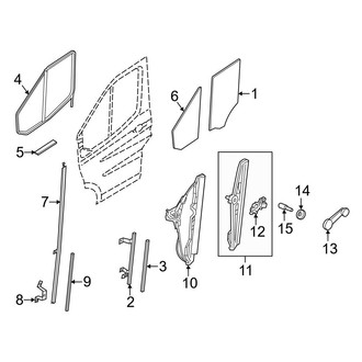 Ford OE - Front Door - Glass & Hardware (Extended Cargo Van / Standard Cargo Van)