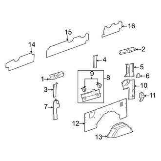 Ford OE - Side Panel - Interior Trim (Passenger Side, With Window)