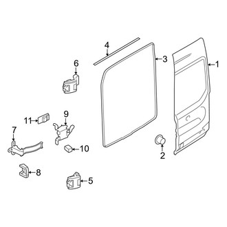 Ford OE - Back Door - Door & Components (Passenger Side), (Extended Cargo Van / Standard Cargo Van)