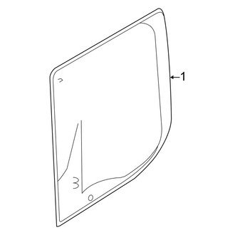 Ford OE - Back Door - Glass & Hardware (Passenger Side), (Extended Cargo Van / Standard Cargo Van)