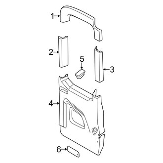 Ford OE - Back Door - Interior Trim (Passenger Side, With Window), (Extended Cargo Van / Standard Cargo Van)