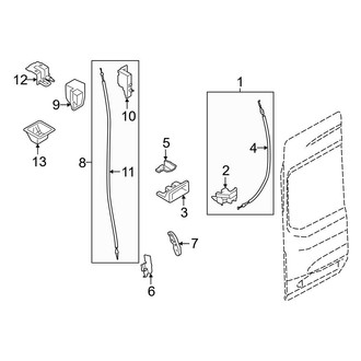 Ford OE - Back Door - Lock & Hardware (Driver Side), (Extended Cargo Van / Standard Cargo Van)