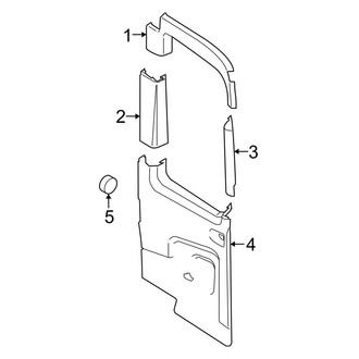 Ford OE - Back Door - Interior Trim (Driver Side, With Window), (Extended Cargo Van / Standard Cargo Van)