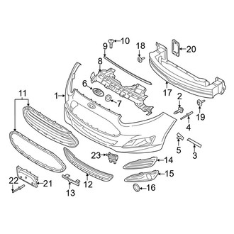 Ford OE - Front Bumper & Grille - Bumper & Components (With Chrome Accents), (S / SE / Titanium)