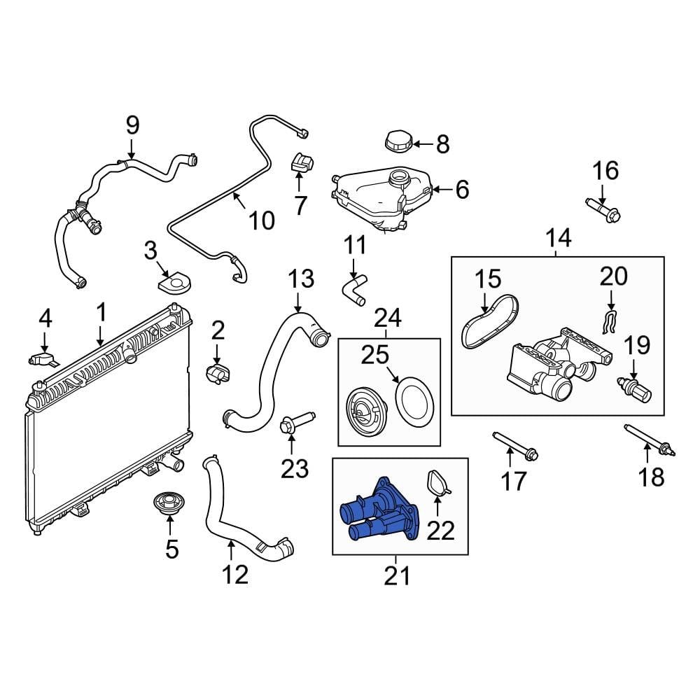 Ford OE BE8Z8592B - Engine Coolant Thermostat Housing