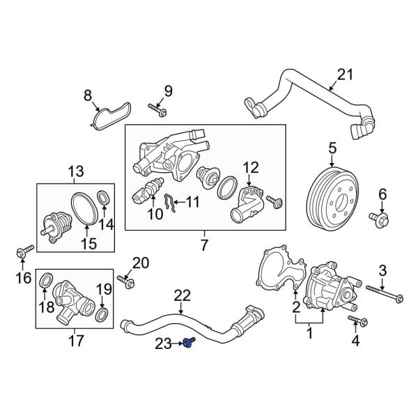 Ford OE CM5Z18599B Engine Coolant Outlet Housing Bolt
