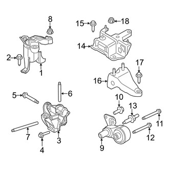 Ford OE - Engine / Transaxle - Engine & Transmission Mounting (J Engine VIN Character Gas Standard Tr)