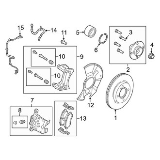 Ford OE - Front Suspension - Brake Components (With Rear Drum Brakes), (S / SE / Titanium)