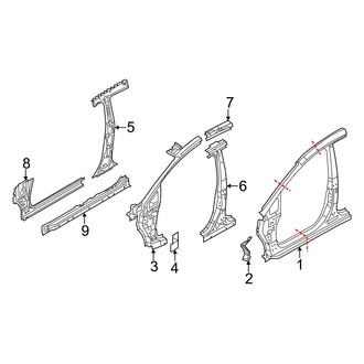 Ford OE - Pillars, Rocker & Floor - Hinge Pillar (S / SE / SEL Sedan)