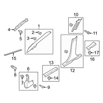 Ford OE - Pillars, Rocker & Floor - Interior Trim (S / SE / SEL Sedan)
