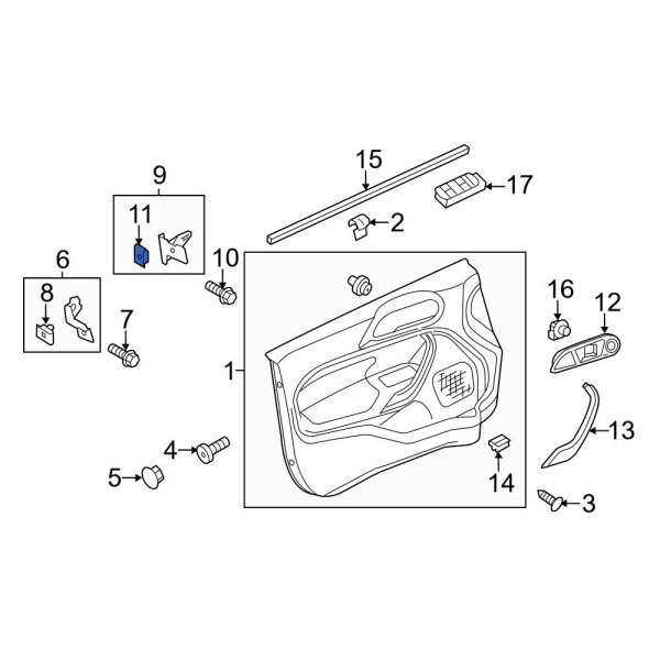 Door Interior Trim Panel Nut