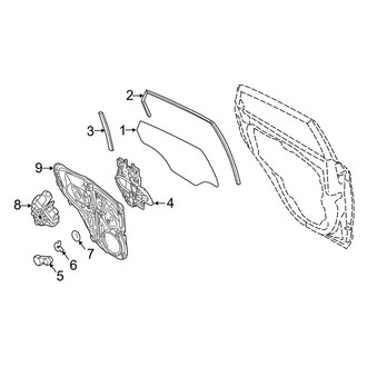 Ford OE - Rear Door - Glass & Hardware (S / SE / SEL Sedan)