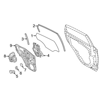 Ford OE - Rear Door - Glass & Hardware (SE / SES Hatchback)