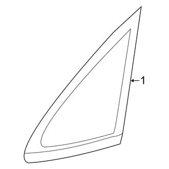 Ford OE - Quarter Panel - Glass (S / SE / SEL Sedan)