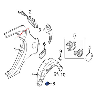 Ford OE - Right Quarter Panel Splash Shield Clip