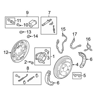 Ford OE - Rear Suspension - Brake Components (With Rear Drum Brakes)