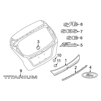 Ford OE - Lift Gate - Exterior Trim (SE / SES Hatchback)