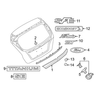 Ford OE - Lift Gate - Exterior Trim (S / SE / ST / Titanium Hatchback)