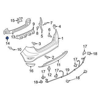 Ford OE - Rear Bumper Impact Bar Nut