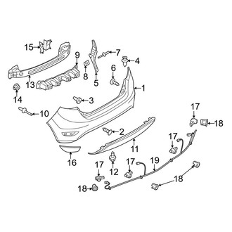 Ford OE - Rear Bumper - Bumper & Components (W/O Lower Grille), (S / SE / Titanium Hatchback)