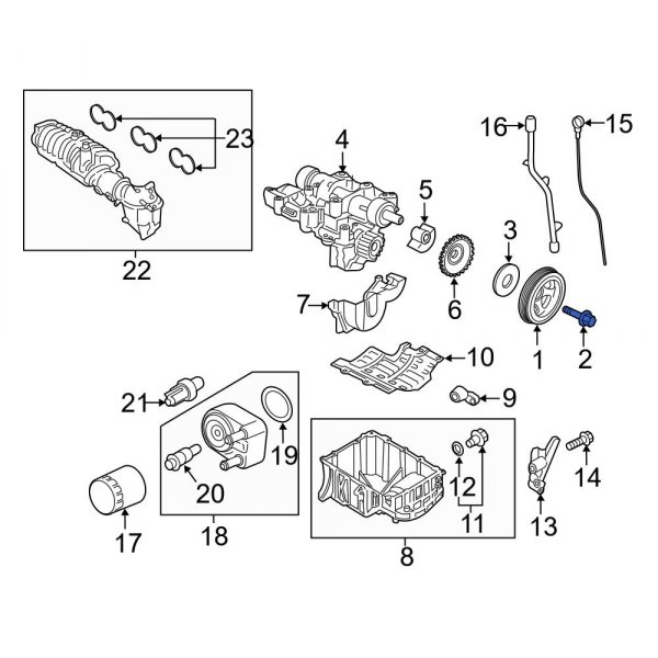 Engine Crankshaft Pulley Bolt