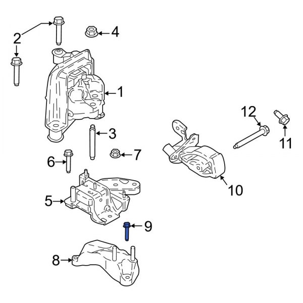 Engine Mount Support Bracket Bolt