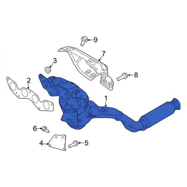 Catalytic Converter with Integrated Exhaust Manifold