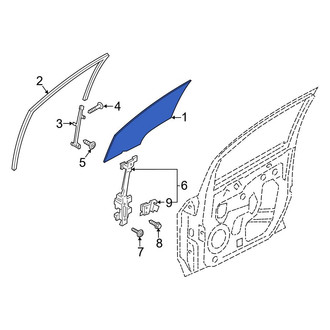 Ford OE - Center Left Door Glass