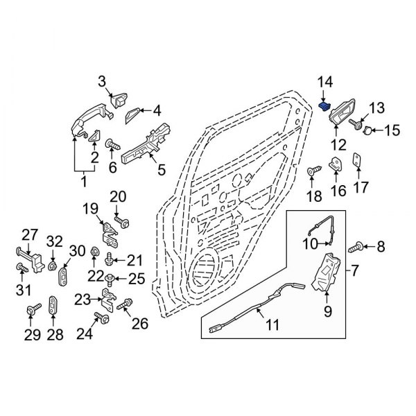 Interior Door Handle Nut