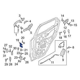 Ford OE - Rear Right Upper Door Hinge