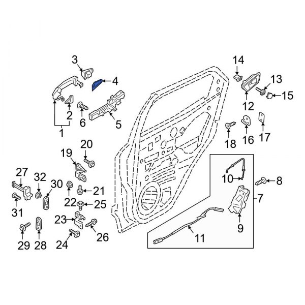 Interior Door Handle Trim Gasket