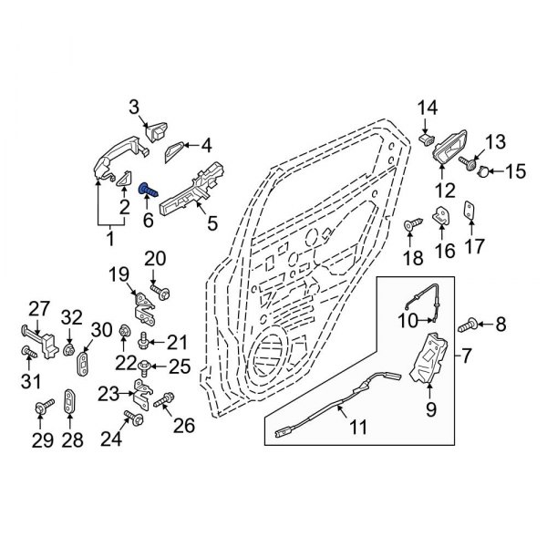 Exterior Door Handle Base Screw