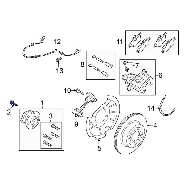 Axle Hub Mounting Bolt