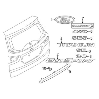 Ford OE - Back Door - Exterior Trim (W/O Spare Tire Carrier)